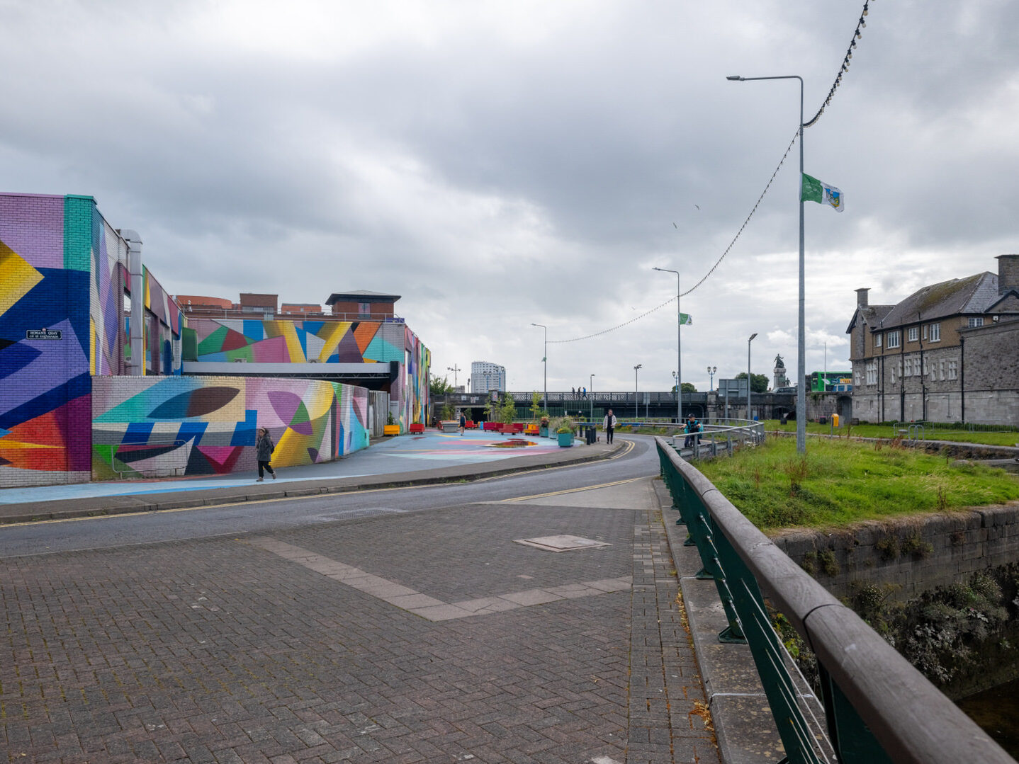 Overview of the Honan's Quay mural by Digo Diego, showcasing its organic forms and vibrant palette, designed to enhance and revitalise the city space