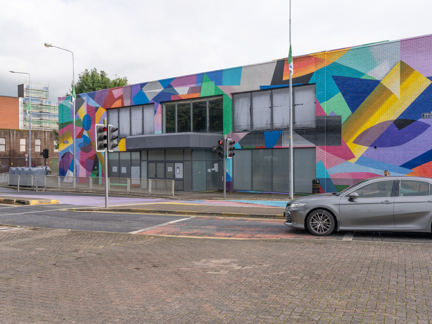Overview of the Honan's Quay mural by Digo Diego, showcasing its organic forms and vibrant palette, designed to enhance and revitalise the city space