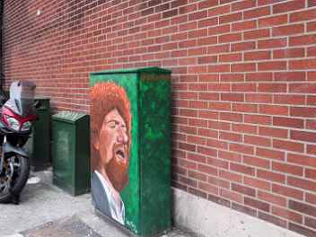STREET ART TRIBUTE TO LUKE KELLY Luke Kelly (1940–1984) was an iconic figure in Irish music, co-founding the renowned folk band The Dubliners in 1962....