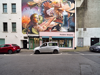 FINDERS KEEPERS MURAL Following the closure of the shop, the building underwent structural reconfiguration. When the upper façade was prepared...