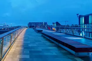 THE LAGAN WEIR AND PEDESTRIAN BRIDGE AT NIGHT [MAY 2017]-235580-1 THE LAGAN WEIR 004