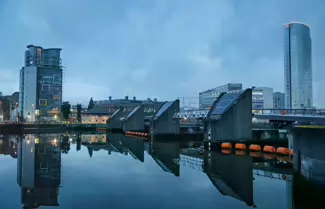 THE LAGAN WEIR AND PEDESTRIAN BRIDGE AT NIGHT [MAY 2017]-235584-1 THE LAGAN WEIR 008
