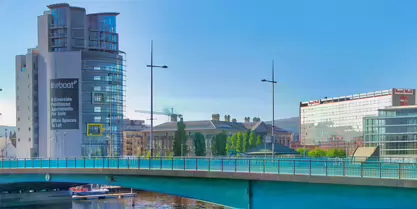THE BOAT IS A BUILDING IN BELFAST AND IT IS NEAR THE LAGAN WEIR [NOT THE TALLEST BUILDING IN IRELAND]-233297-1 KNOWN AS THE BOAT