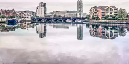 THE RIVER LAGAN - WATER FRONT AREA OF BELFAST-3-1