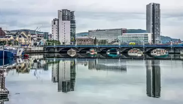 THE RIVER LAGAN - WATER FRONT AREA OF BELFAST-5-1