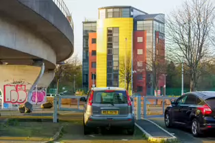 QUAY GATE HOUSE IS VERY MUCH A YELLOW BUILDING [LOCATED IN BELFAST AND WAS COMPLETED IN 2000]-232897-1