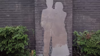 BY BETTY NEWMAN-MAGUIRE Someone painted the wall using brown paint and also painted over the elements of the installation so I had to doctor the...