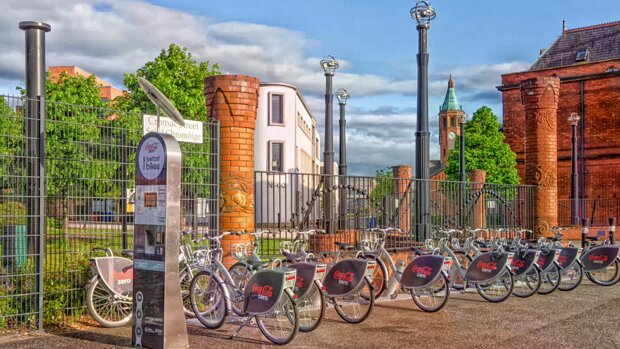 STATION 3907 BELFAST BIKES DOCKING STATION AT THE GAS WORKS