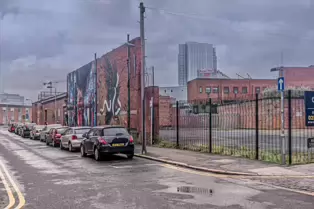 EXAMPLES OF STREET ART BY DANK AND SABEK [ON THE RED BRICK WALL ON TALBOT STREET IN BELFAST]-235446-1