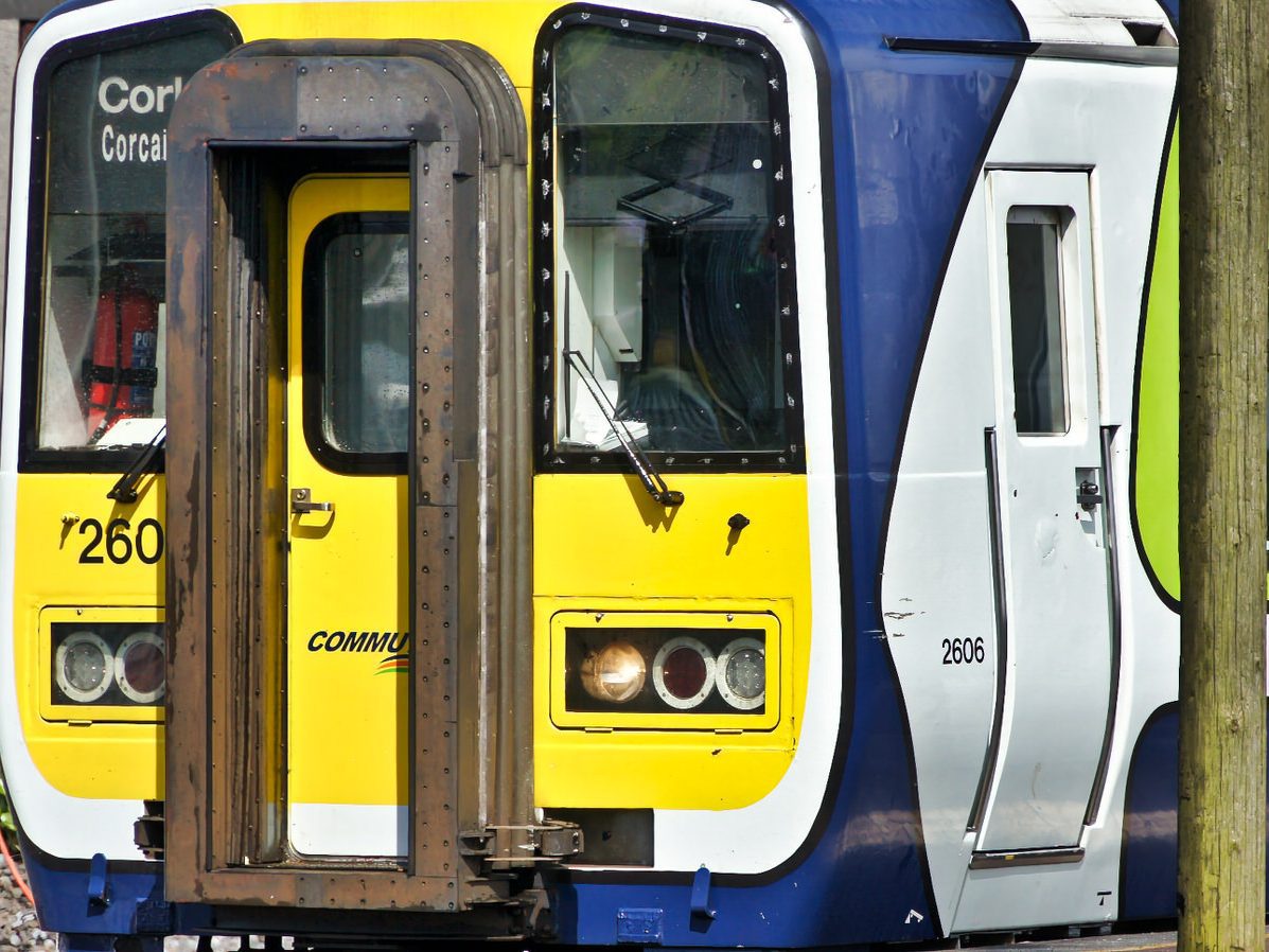CORK TO COBH SERVICE AT KENT TRAIN STATION [2 YEARS BEFORE THE STATION WAS BADLY DAMAGED BY A FREAK STORM] 011