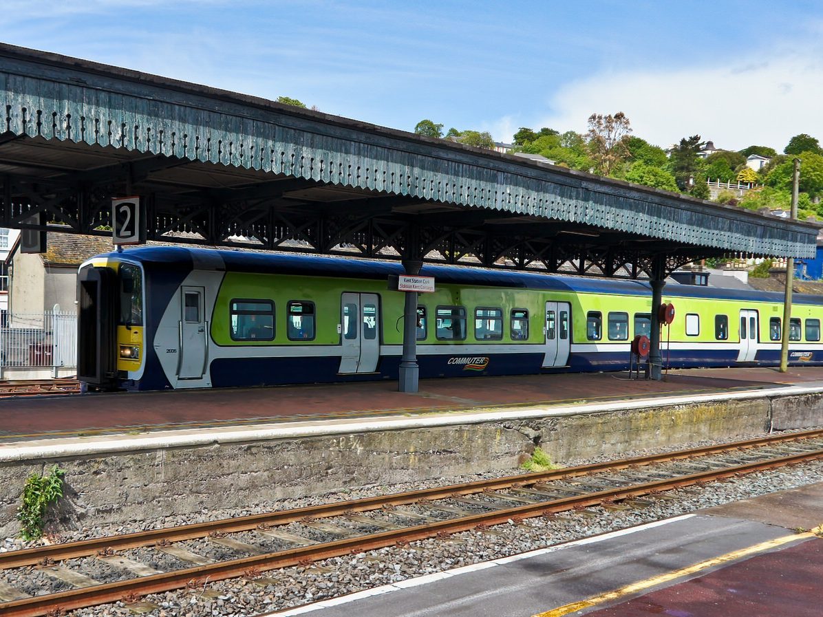 CORK TO COBH SERVICE AT KENT TRAIN STATION [2 YEARS BEFORE THE STATION WAS BADLY DAMAGED BY A FREAK STORM] 010