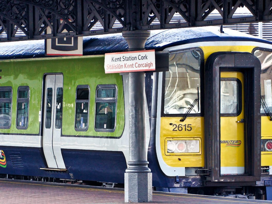 CORK TO COBH SERVICE AT KENT TRAIN STATION [2 YEARS BEFORE THE STATION WAS BADLY DAMAGED BY A FREAK STORM] 006