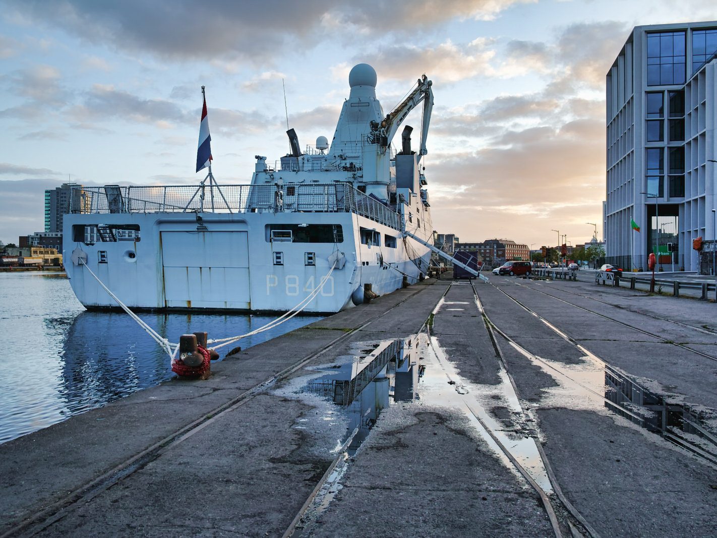 DUTCH PATROL VESSEL P840 NAMED HOLLAND AT HOGAN QUAY IN CORK 004
