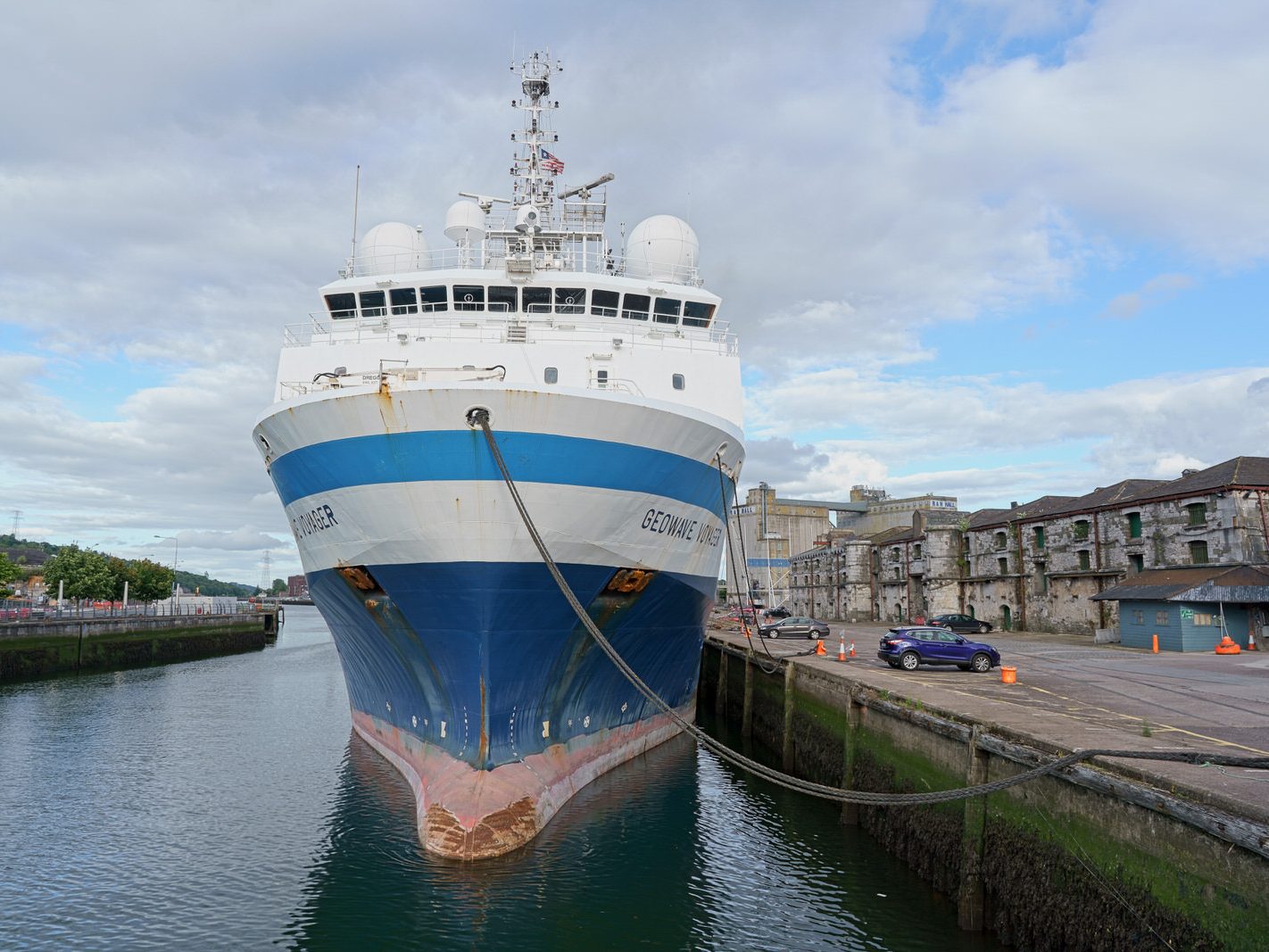 GEOWAVE VOYAGER LATER RENAMED EAGLE EXPLORER IMO 9381299 [AT CUSTOM HOUSE QUAY IN CORK JULY 2016] 011