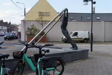 LEANING MAN SCULPTURE AT SHAMROCK PLAZA [CARLOW TOWN]-239605-1