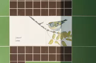 A SET OF THREE TILES FEATURING THE WREN AND THE GOLDCREST [BY KILLIAN MULLARNEY]-239288-1