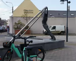 LEANING MAN SCULPTURE AT SHAMROCK PLAZA [CARLOW TOWN]-239605-1