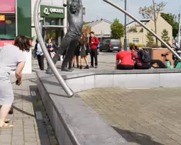LEANING MAN SCULPTURE AT SHAMROCK PLAZA [CARLOW TOWN]-239608-1
