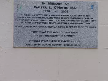 IN MEMORY OF WALTER Tempe and Carlow established their partnership in Ireland on the same day as Carlow’s Bicentenary Commemoration as the...