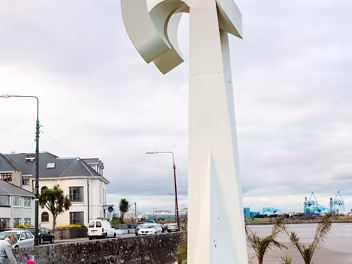 AWAITING THE MARINER The towering 20-foot sculpture, "Awaiting the Mariner," has become a familiar sight on Sandymount Strand in Dublin.