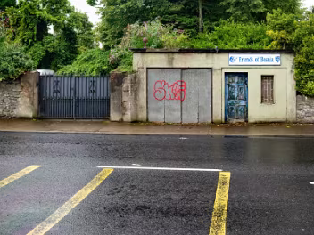 FRIENDS OF BOSNIA OFFICE The sign "Friends of Bosnia" dates from the 1990s. The building was used as an office or centre for a local Limerick...