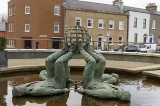 WHO MADE THE WORLD IS A SCULPTURE BY CLIODHNA CUSSEN [LOCATED NEAR THE HERBERT PARK HOTEL IN BALLSBRIDGE]-247291-1
