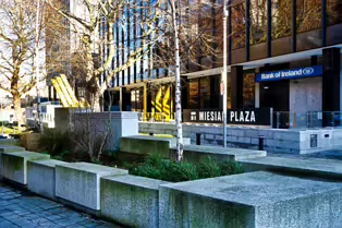 GEOMETRIC REFLECTIONS BY MICHAEL BULFIN [SCULPTURE AT MIESIAN PLAZA NEAR DUBLINBIKES DOCKING STATION 20]-248222-1