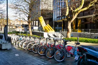 GEOMETRIC REFLECTIONS BY MICHAEL BULFIN [SCULPTURE AT MIESIAN PLAZA NEAR DUBLINBIKES DOCKING STATION 20]-248223-1