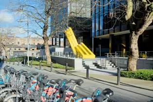 GEOMETRIC REFLECTIONS BY MICHAEL BULFIN [SCULPTURE AT MIESIAN PLAZA NEAR DUBLINBIKES DOCKING STATION 20]-248226-1