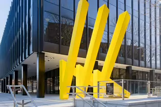 GEOMETRIC REFLECTIONS BY MICHAEL BULFIN [SCULPTURE AT MIESIAN PLAZA NEAR DUBLINBIKES DOCKING STATION 20]-248231-1