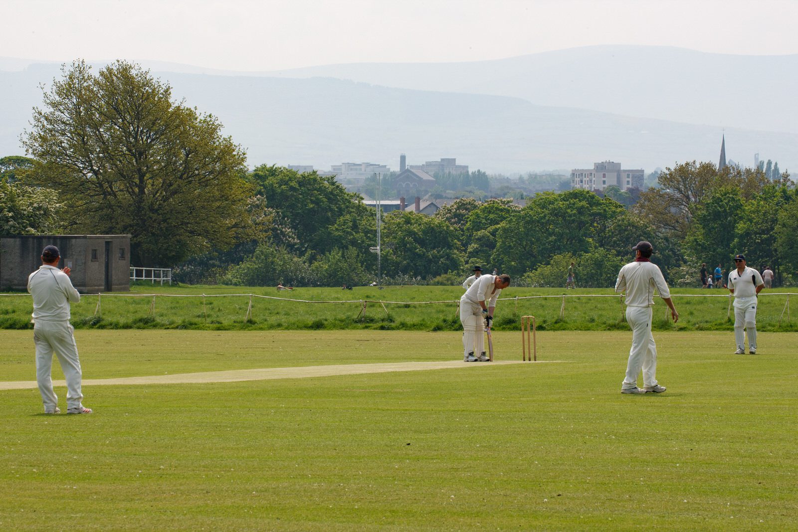 TWO CRICKET CLUBS IN PHOENIX PARK NEAR THE WELLINGTON MONUMENT 026