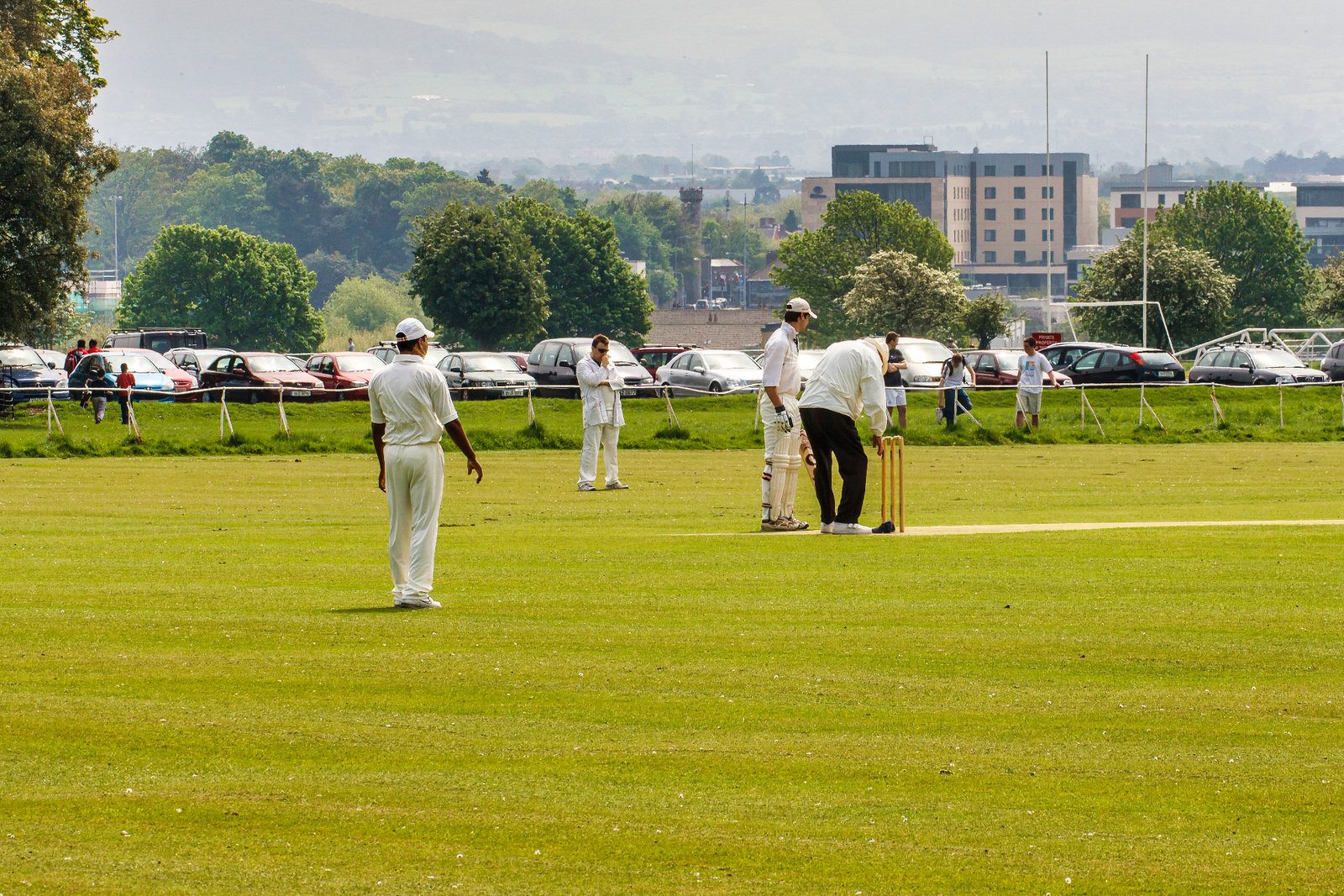 TWO CRICKET CLUBS IN PHOENIX PARK NEAR THE WELLINGTON MONUMENT 021