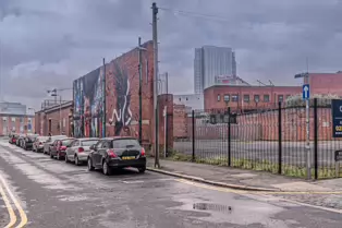 EXAMPLES OF STREET ART BY DANK AND SABEK [ON THE RED BRICK WALL ON TALBOT STREET IN BELFAST]-235446-1