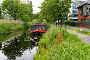 CANAL BOATS OR BARGES ON THE GRAND CANAL [PORTOBELLO AREA OF DUBLIN]-253586-1