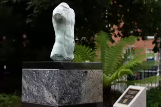 OSCAR ON A ROCK [MERRION SQUARE JUNE 2025]--253290-1