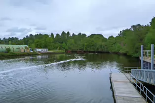 THE LOCK AND PEDESTRIAN BRIDGE AT STRANMILLIS [THE RIVER LAGAN 27 MAY 2025]-251794-1