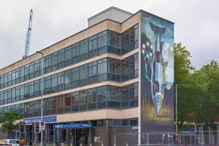 FLYING FIGURES SCULPTURE BY ELISABETH FRINK HAVE BEEN REPLACED BY THE SALMON OF KNOWLEDGE [BELFAST MAY 2025]-252027-1