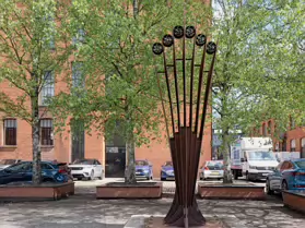 INDUSTRIAL HOMAGE IS A CORTEN STEEL SCULPTURE BY NED JACKSON SMYTH [BELFAST 2025]-251984-1