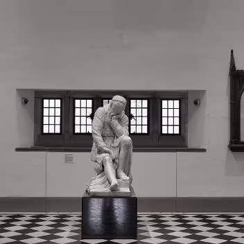 BLACK AND WHITE HALL The most prominent statue is a bronze figure of Galileo Galilei, the renowned Italian astronomer and physicist. This...