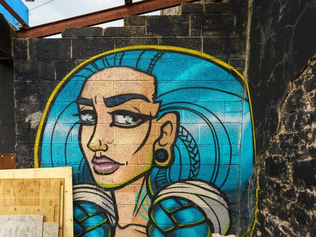 SLEEPING PATTERNS MURALS 2016 When I photographed this in June 2016 I was not aware that the site would be demolished to make way for the Opera Square...
