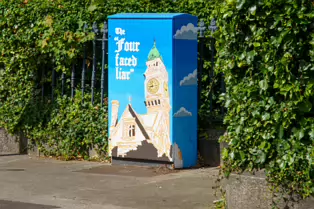 THE FOUR FACED LIAR AN EXAMPLE OF PAINT-A-BOX STREET ART [NORTH BELGRAVE SQUARE - CASTLEWOOD AVENUE - UPPER MOUNTPLEASANT AVENUE]-247502-1