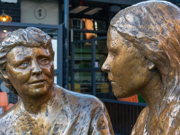 THE MEETING PLACE The sculpture itself, officially titled 'Meeting Place', is the work of Jackie McKenna, unveiled in 1988 to commemorate...