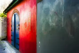THE DOOR TO CHINA IS A MURAL NOT A FIVE STAR RESTAURANT [ON LANE BEHIND HOUSES ON MOYNE ROAD]-249260-1