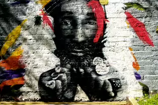 A LINEAR GALLERY OF STREET ART [ON FERRY WALK LEADING TO THE SHAKEY BRIDGE]-247711-1