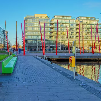 GRAND CANAL SQUARE Grand Canal Square is a striking public space in the heart of Dublin's revitalised Docklands. Situated on the south side...