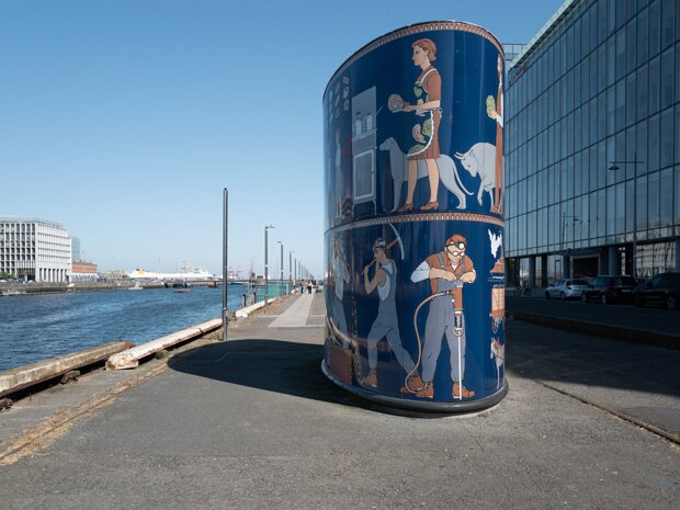 GASWORK BY JOHN KINDNESS On Dublin's Sir John Rogerson’s Quay, a striking piece of public art by John Kindness, officially titled "Gasworks"...