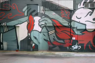 STREET ART AT YORK LANE - ULSTER UNIVERSITY CITY CAMPUS [THE MOST NOTABLE BEING BY SOPHI ODLING FROM AUSTRALIA]-251767-1