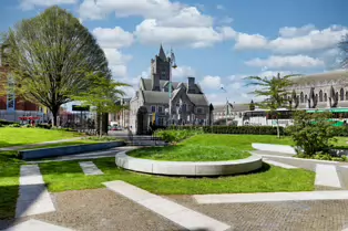 THE PEACE PARK ACROSS THE ROAD FROM CHRIST CHURCH CATHEDRAL [FOUR YEARS AFTER IT WAS REOPENED]-247427-1