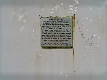 MEMORIAL PLAQUE The other plaque honours the bravery and selflessness of Patrick Joseph Hanley, who tragically lost his life in 1957...