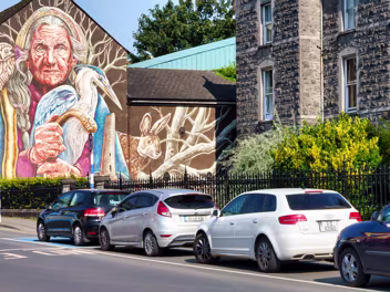 BY VERA BUGATT The mural portrays the Cailleach, a powerful figure in Irish mythology, the divine sorceress and mother goddess...